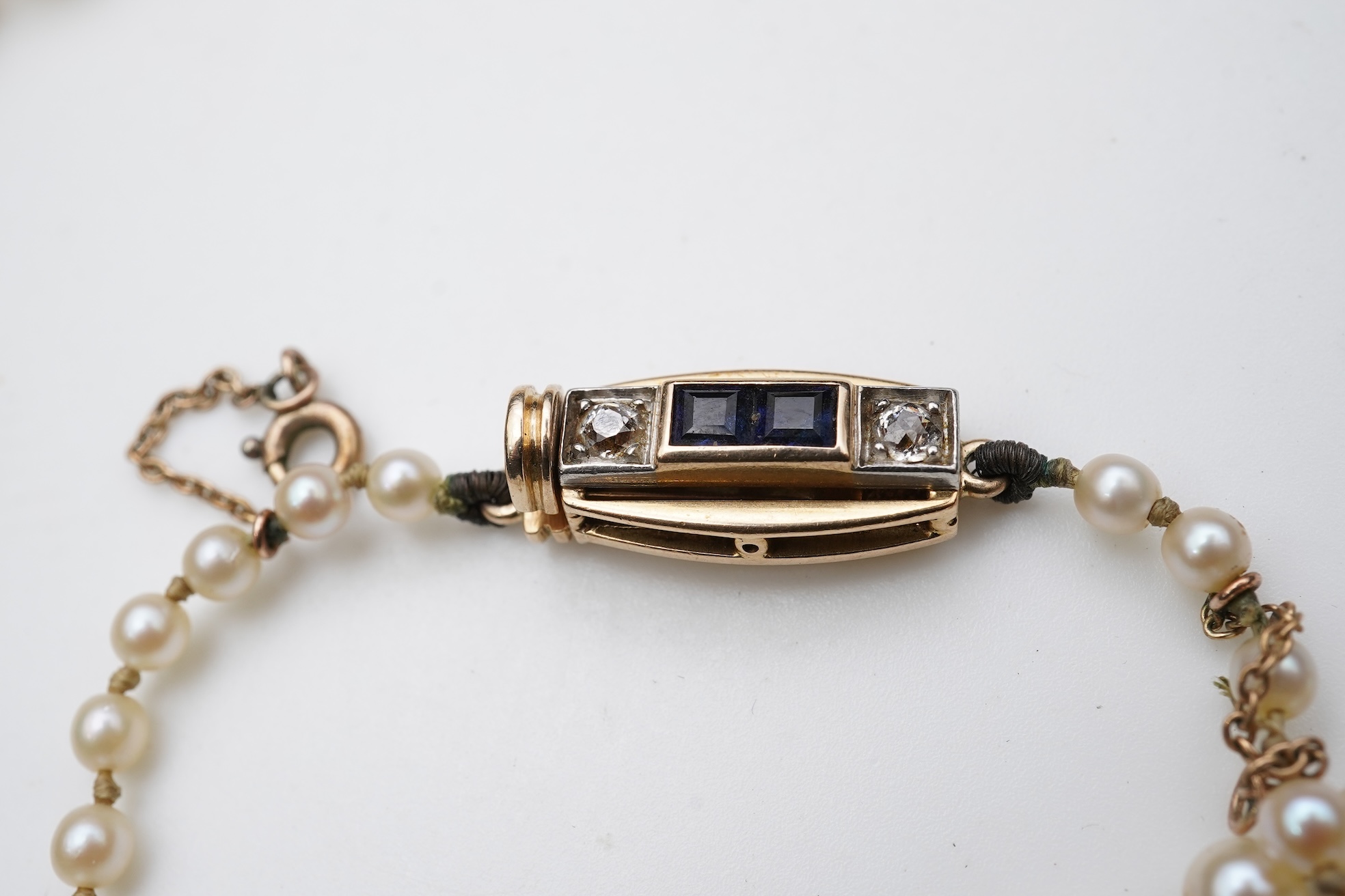 Two cultured pearl necklaces, mid 20th century